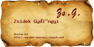 Zsidek Gyöngyi névjegykártya