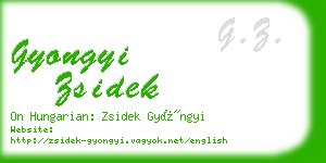 gyongyi zsidek business card